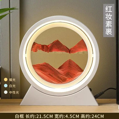 LED Moving Sand Art Table Lamp Quicksand Night Light 3D Sandscape Hourglass Bedside Lamps Flowing Sand Painting Home Decor Gifts
