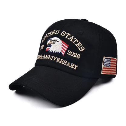 United States 250th Anniversary Baseball Cap - Eagle & Liberty Design, Handmade Embroidery Hat for Men Women, Adjustable