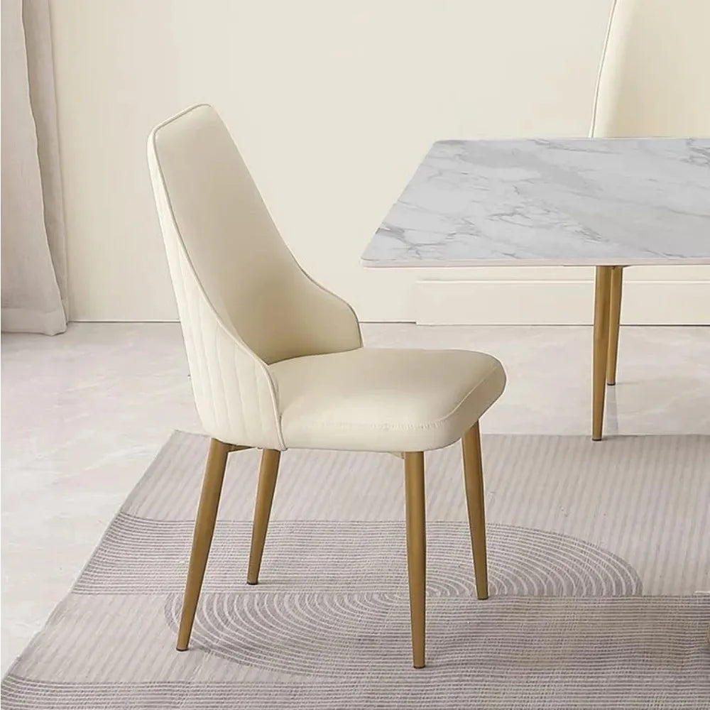 Modern PU Leather Dinner Chairs Set of 2 with Metal Legs for Kitchen Dining Bedroom Living Room Accent Chairs，Customized