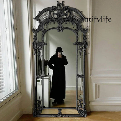 U Art Irregular Gold Mirror Large Modern Hall Floor Aesthetic House Living Room Mirrors Full Body Gothic Espejo Room Decoration