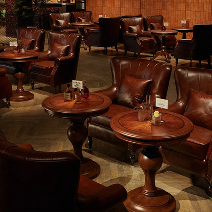 American Retro Style Bar Sofa Chair Clear Bar Small Restaurant Commercial Table and Chair Combination Single Chair