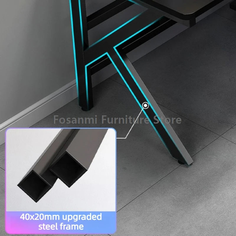 Large 2-Person Gamer PC Desk with K-Shaped Leg Modern Office Double Computer Desks Spacious Home Study Gaming Long Table for Two