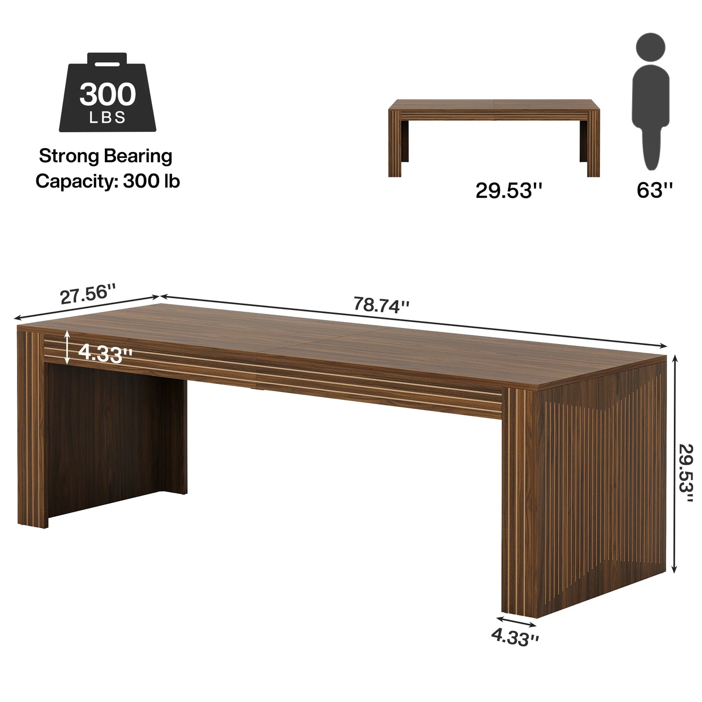 Tribesigns 79-Inch Extra Long Desk, Two Person Double Desk for Home Office, Wooden Long Computer Desk Writing Table for Office