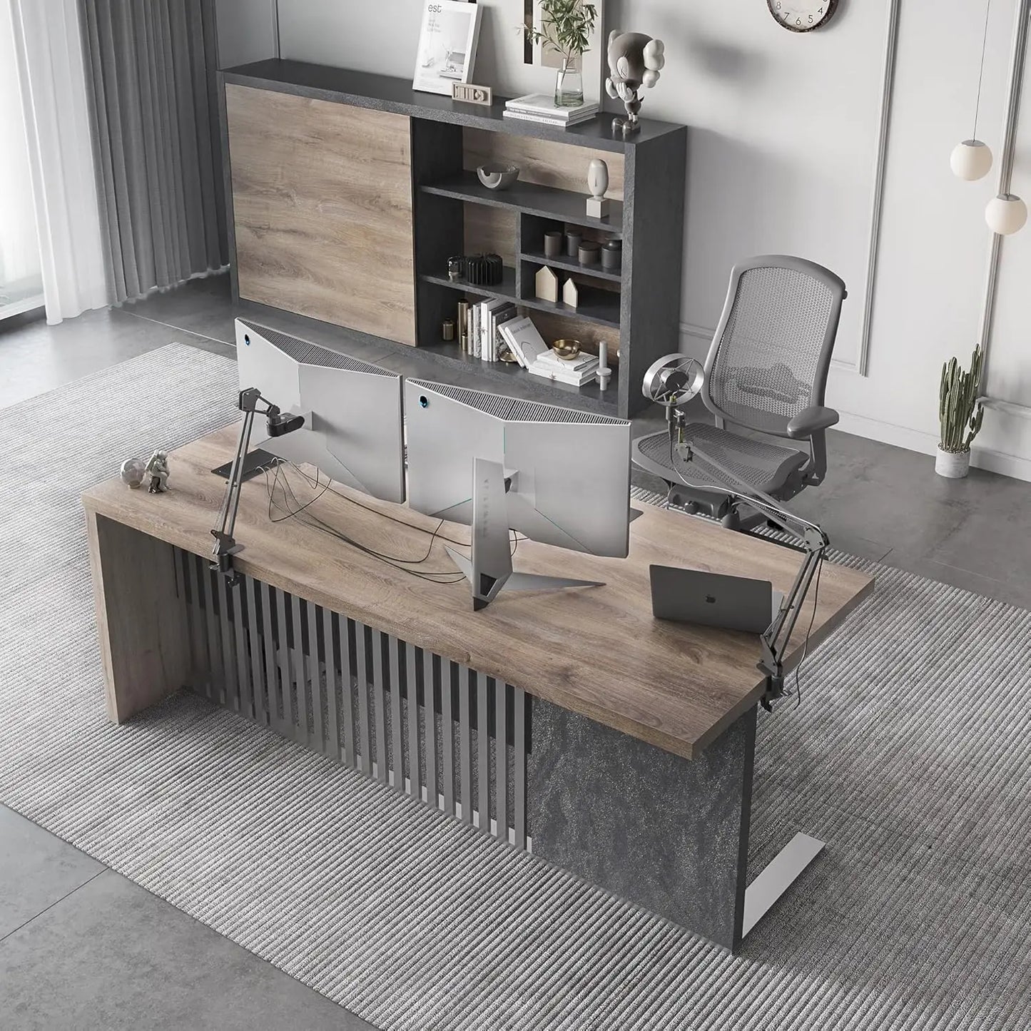 63in Modern Executive Office Desk Computer Writing Desk for Home Office Business Furniture Desk Workstation Stainless Steels