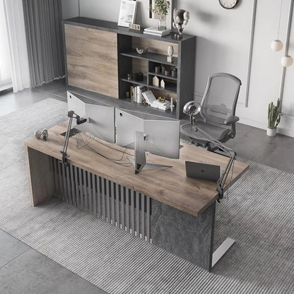 63in Modern Executive Office Desk Computer Writing Desk for Home Office Business Furniture Desk Workstation Stainless Steels