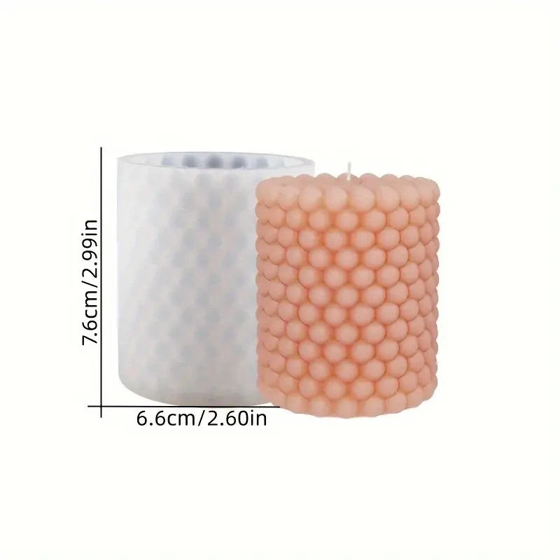 3D Silicone Candle Mold Cylindrical Bubble Round Ball Scented Aromatherapy Plaster Candle Mould DIY Cake Handmade Making Mold