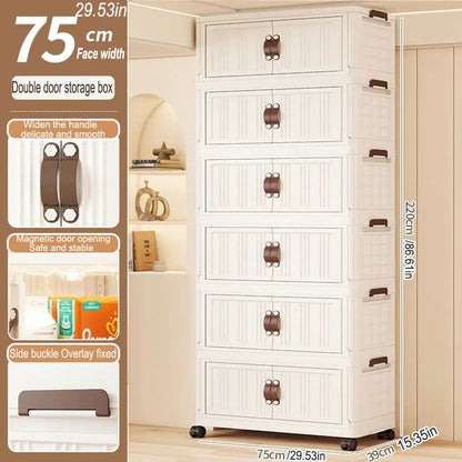 Large Capacity Multifunction Folding Storage Cabinet Dustproof Wardrobe Closet Organizer Easy-to-Install Storage Boxes