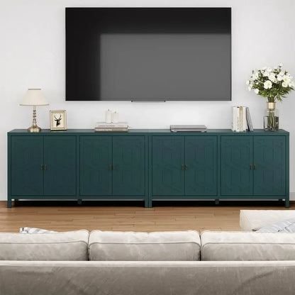 Modern Sideboard Buffet Cabinet, 60 Green Credenza with 4 Doors and Adjustable Shelves, Kitchen Buffet Table Coffee Bar Wine Ba