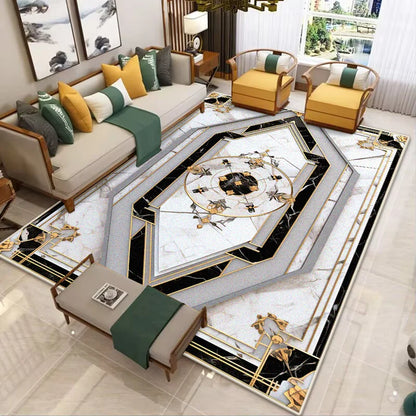 Modern Golden Frame Luxury Carpet Washable Lounge Rug Large Area Living Room Sofa Decoration Rug Bedroom Decor Bedside Floor Mat