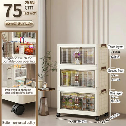 Large Capacity Multifunction Folding Storage Cabinet Dustproof Wardrobe Closet Organizer Easy-to-Install Storage Boxes