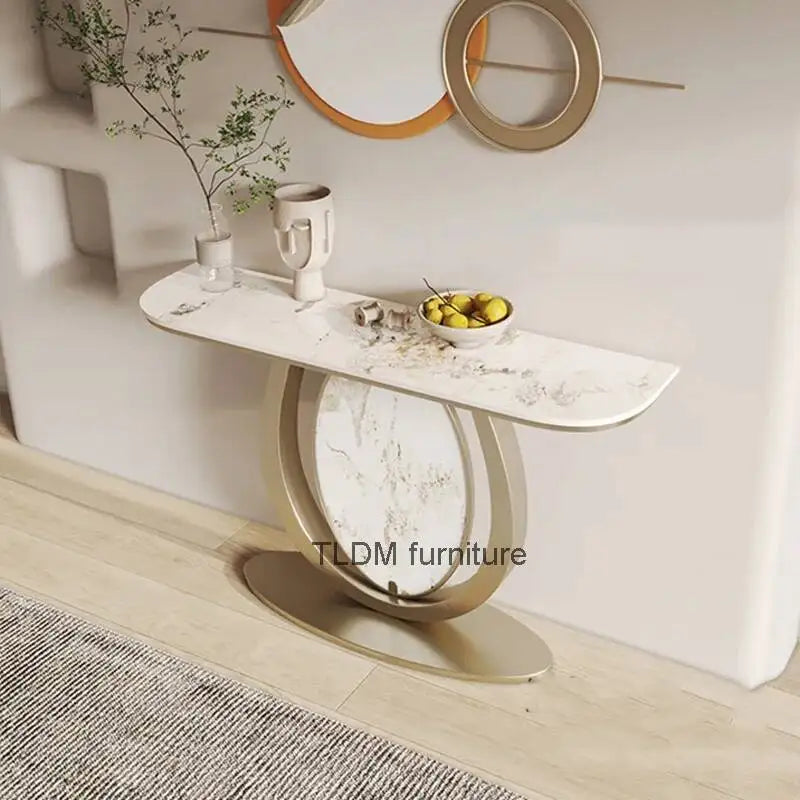 Hotel Design Living Room Table Metal Luxury Console Vintage Table Vertical Nordic Tavolo Soggiorno Entrance Hall Furniture
