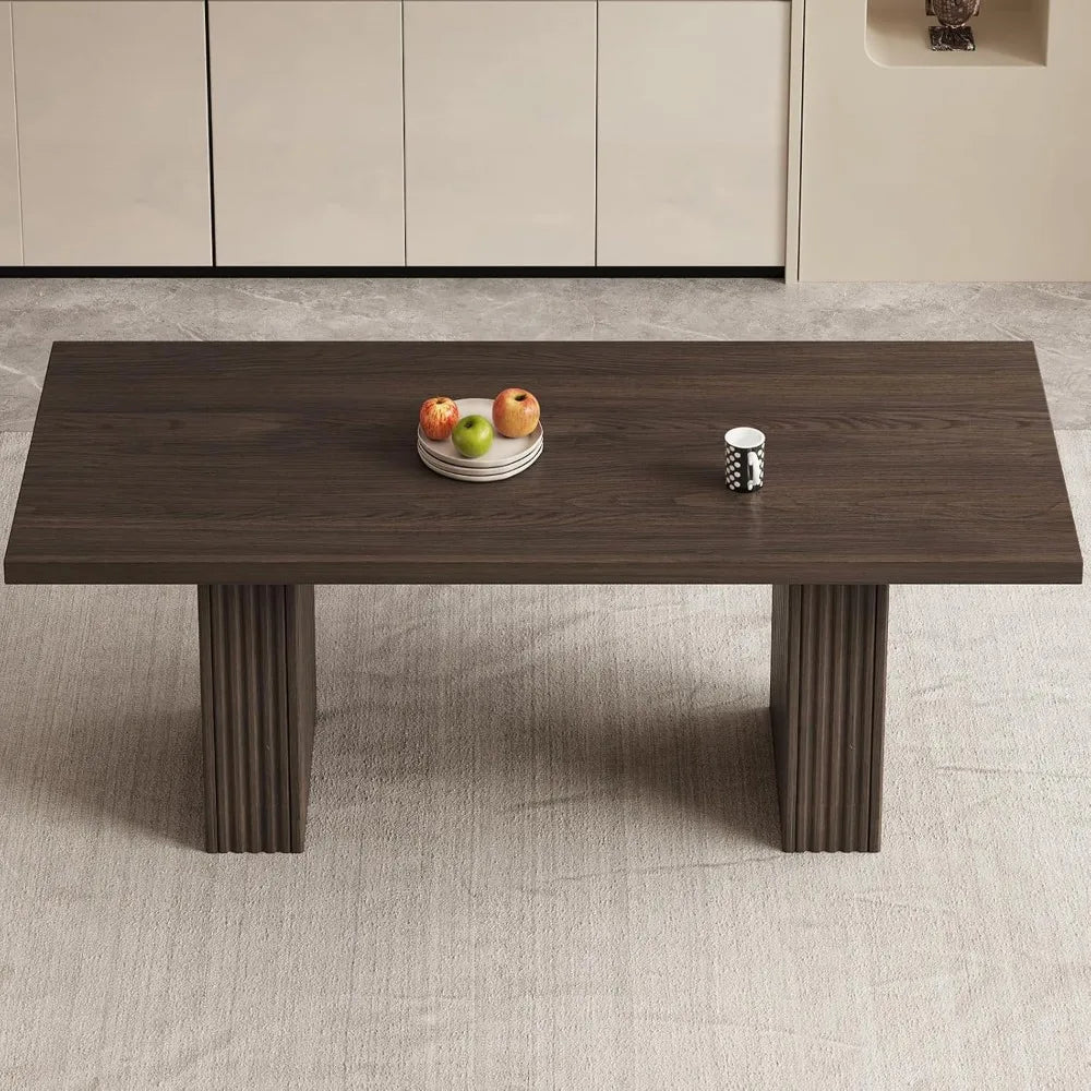 9-Piece Modern Dining Table Set, 66.93" Rectangular Kitchen Table with 8 Chairs, Long Dining Room Table for Living Room, Office,