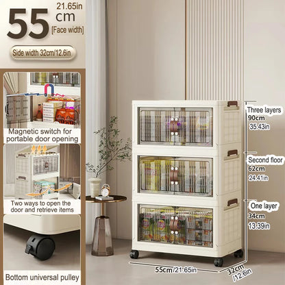 Large Capacity Multifunction Folding Storage Cabinet Dustproof Wardrobe Closet Organizer Easy-to-Install Storage Boxes