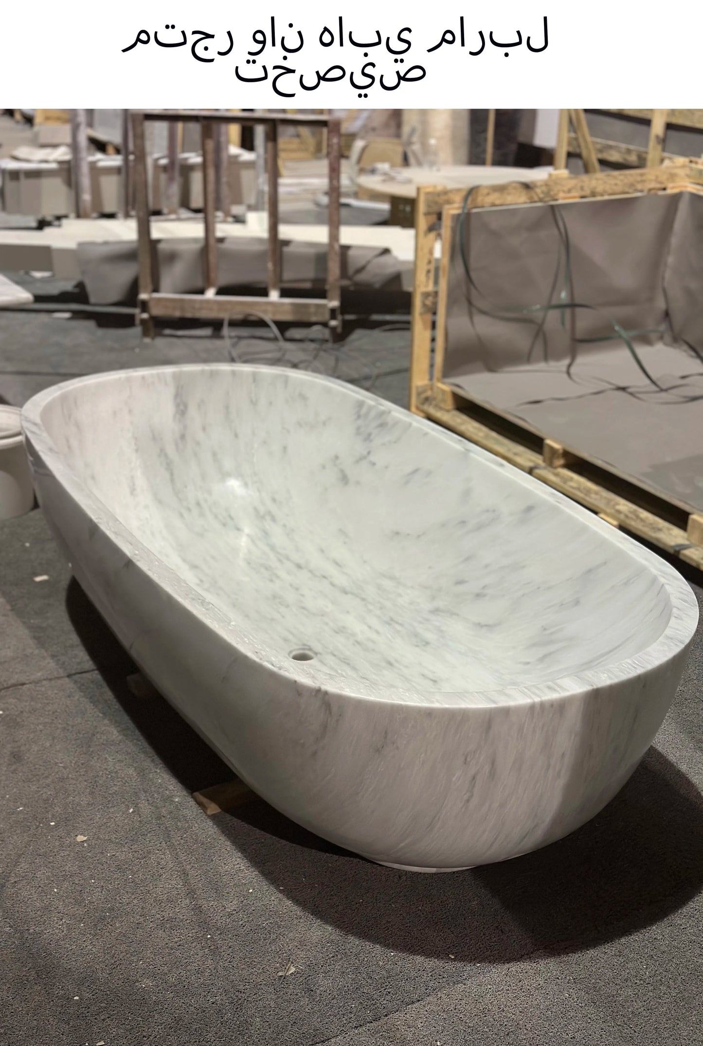 Custom Luxury Marble Bathtub-Hand Carved Solid Stone Bathtub, Independent Bathtub for Master Bathroom and Designed Centerpiece