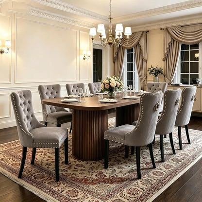 79" Dining Table Set for 8,Large Rectangular Dining Table Set for 8 with Cushioned Chairs,Modern Mid-Century Wood, Custom