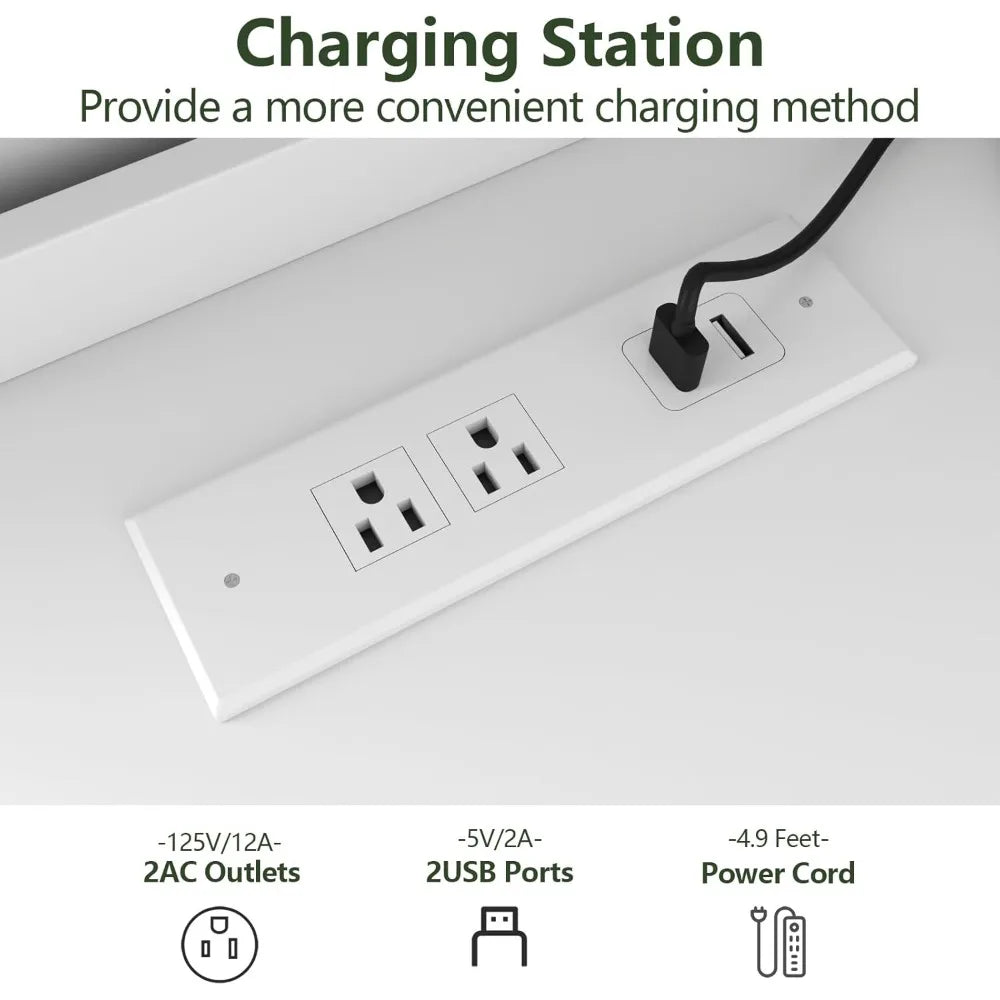 12 Drawer Dresser with Power Outlet, Dresser with LED Light, Modern Chest of Drawers for Closet, Double Wide Drawer Organizer Ca