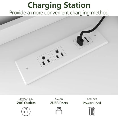 12 Drawer Dresser with Power Outlet, Dresser with LED Light, Modern Chest of Drawers for Closet, Double Wide Drawer Organizer Ca