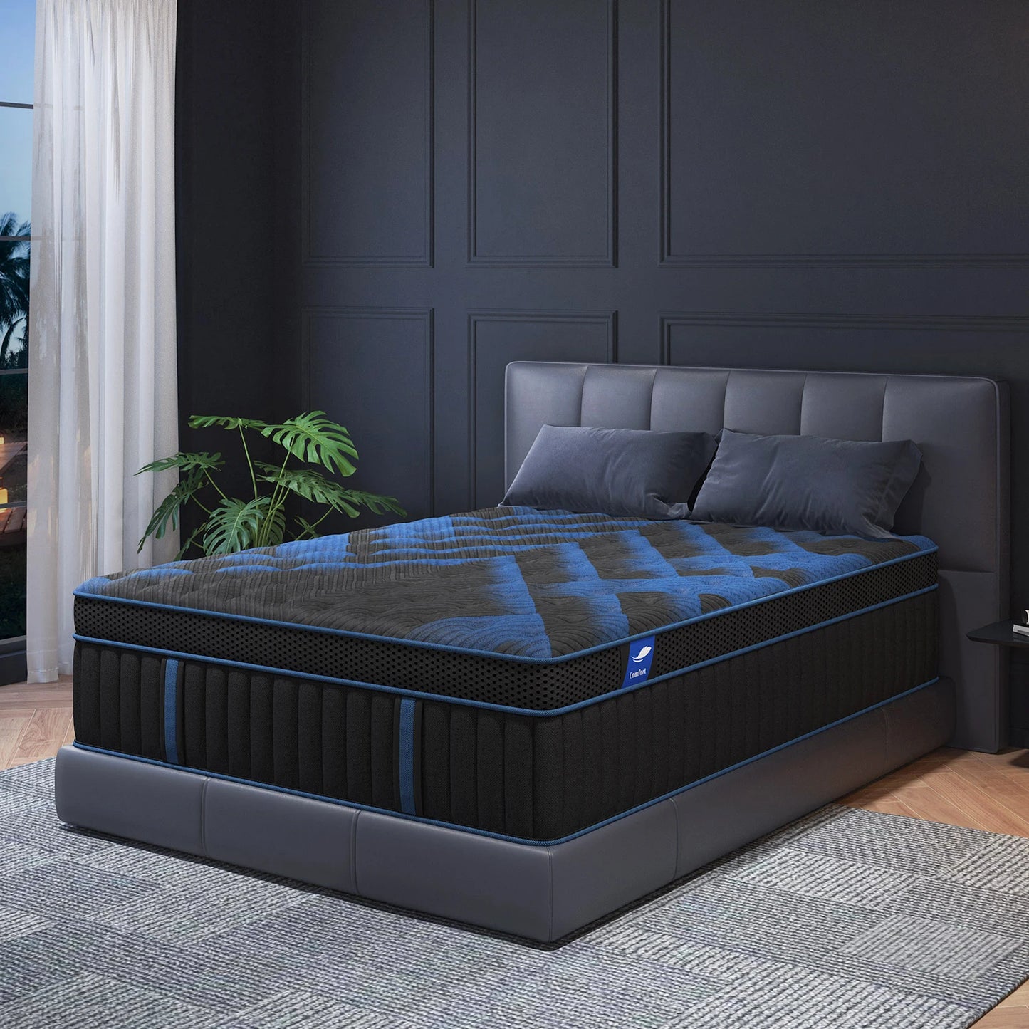 12"14" Gel Memory Foam Hybrid Pocket Spring Mattress Twin Full Queen King Bed Mattress In A Box, Medium Firm Motion Isolation