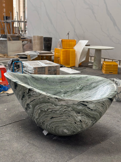 Custom Luxury Marble Bathtub-Hand Carved Solid Stone Bathtub, Independent Bathtub for Master Bathroom and Designed Centerpiece