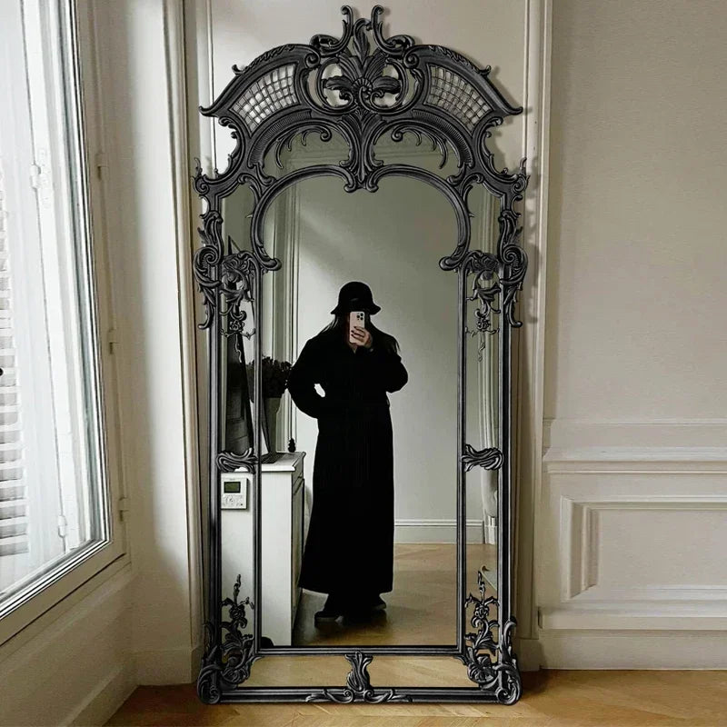 U Art Irregular Gold Mirror Large Modern Hall Floor Aesthetic House Living Room Mirrors Full Body Gothic Espejo Room Decoration