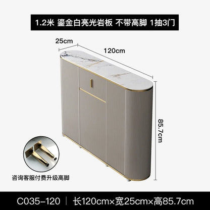 Ultra-thin dining side cabinet, light luxury style small apartment, entrance cabinet, modern simple rock slab living room