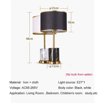 Model Bedroom Bedside Lamp Nordic Light Luxury High-End Table Lamp Modern Living Room Study Iron Art Decoration Desk Lamp