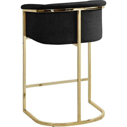 Modern Velvet Upholstered Counter Height Stool from Donatella Collection  with Durable Steel Base