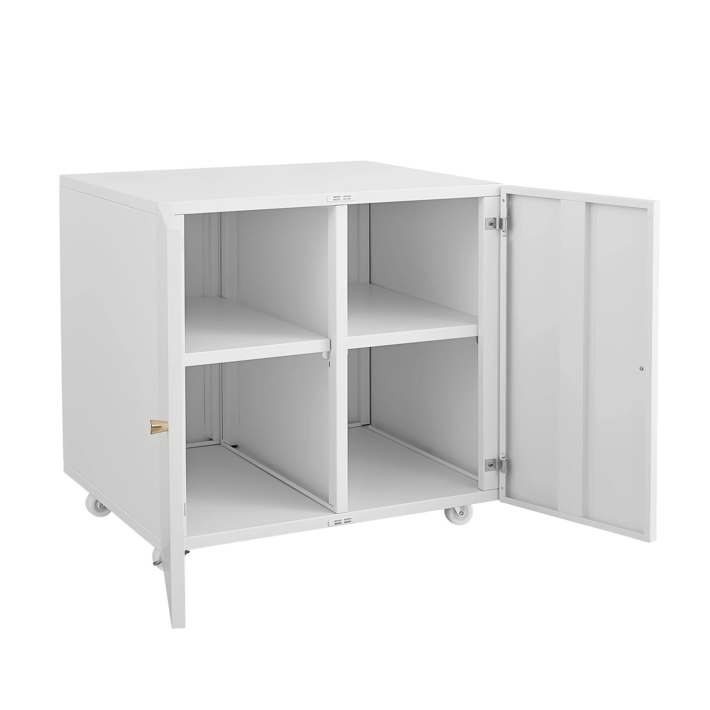 Home Office Printer Stand with Wheels, Printer Tables with File door Mobile Lateral Filing Cabinet with Open Storage Shelf for L