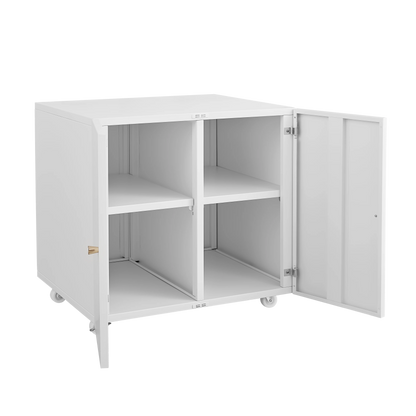 Home Office Printer Stand with Wheels, Printer Tables with File door Mobile Lateral Filing Cabinet with Open Storage Shelf for L