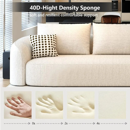 Sectional Couches Luxury Modern Curved Back Sofa,Minimalist Comfy L-Shape Boneless Cloud Couch for Living Room Apart