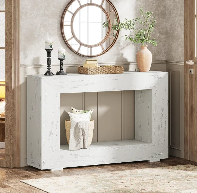 Tribesigns 47" Farmhouse Console Table with Storage, Industrial Hallway Sofa Table for Entryway, Living Room