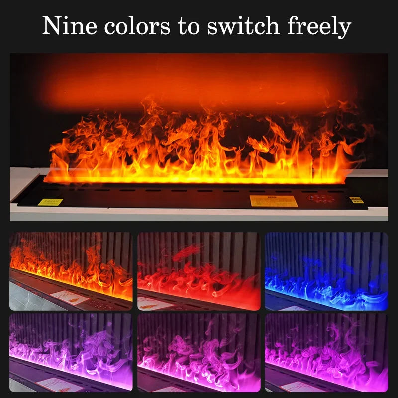 5 Year Warranty Automizing 5d Simulation Flame Vapor Mist Electric Fireplace Water Steam Remote Control Eco-Friendly Humidifier