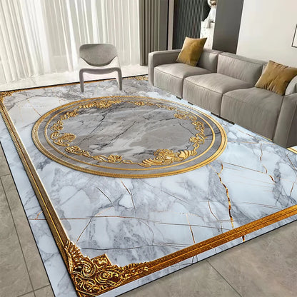 Modern Golden Frame Luxury Carpet Washable Lounge Rug Large Area Living Room Sofa Decoration Rug Bedroom Decor Bedside Floor Mat