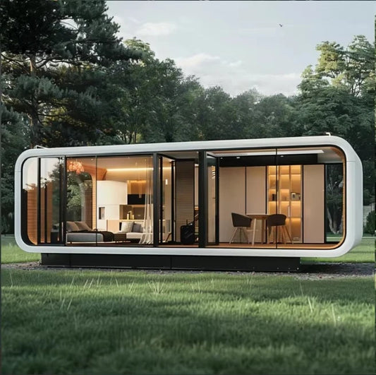 Prefab Portable 20ft 40ft Customized Apple Cabin Pod Capsule Green Container House Luxury  2 3 Bedroom Tiny Villa Hotel Office