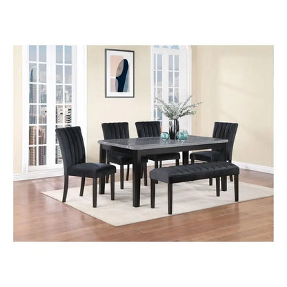 Dining Table with 4 Chairs and Bench Set
