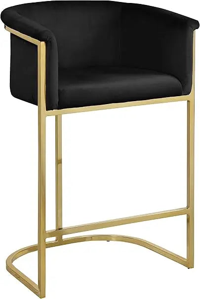 Modern Velvet Upholstered Counter Height Stool from Donatella Collection  with Durable Steel Base