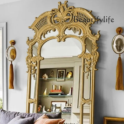 U Art Irregular Gold Mirror Large Modern Hall Floor Aesthetic House Living Room Mirrors Full Body Gothic Espejo Room Decoration