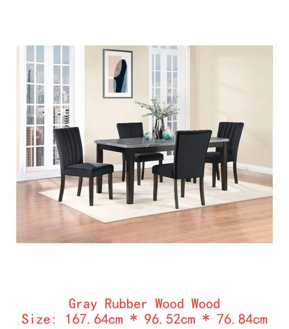 Dining Table with 4 Chairs and Bench Set