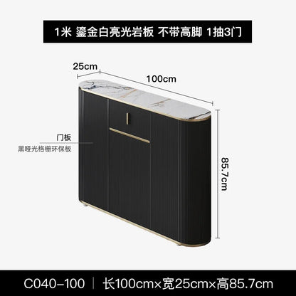 Ultra-thin dining side cabinet, light luxury style small apartment, entrance cabinet, modern simple rock slab living room