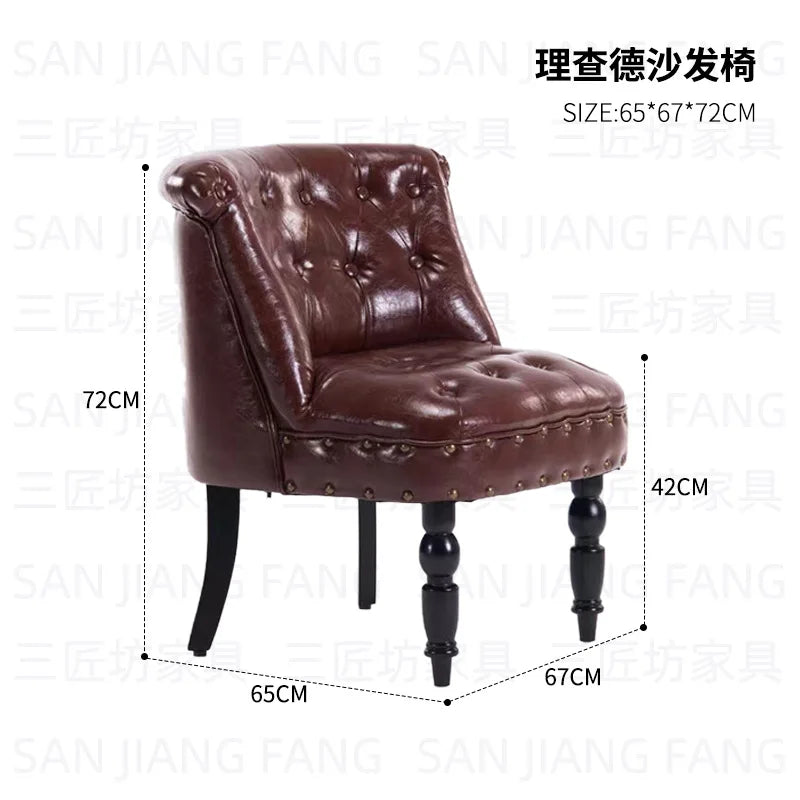 American Retro Style Bar Sofa Chair Clear Bar Small Restaurant Commercial Table and Chair Combination Single Chair