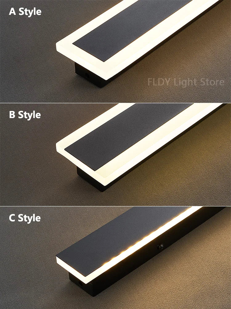 Wall Lamps Line Minimalist  Light Long Strip  Outdoor Waterproof Garden Decoration Villa Background Wall Garden Lights