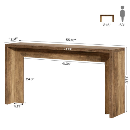 Tribesigns 55-Inch Farmhouse Console Table, Wooden Couch Table Behind Sofa with Storage, Narrow Long Entryway Hallway Table