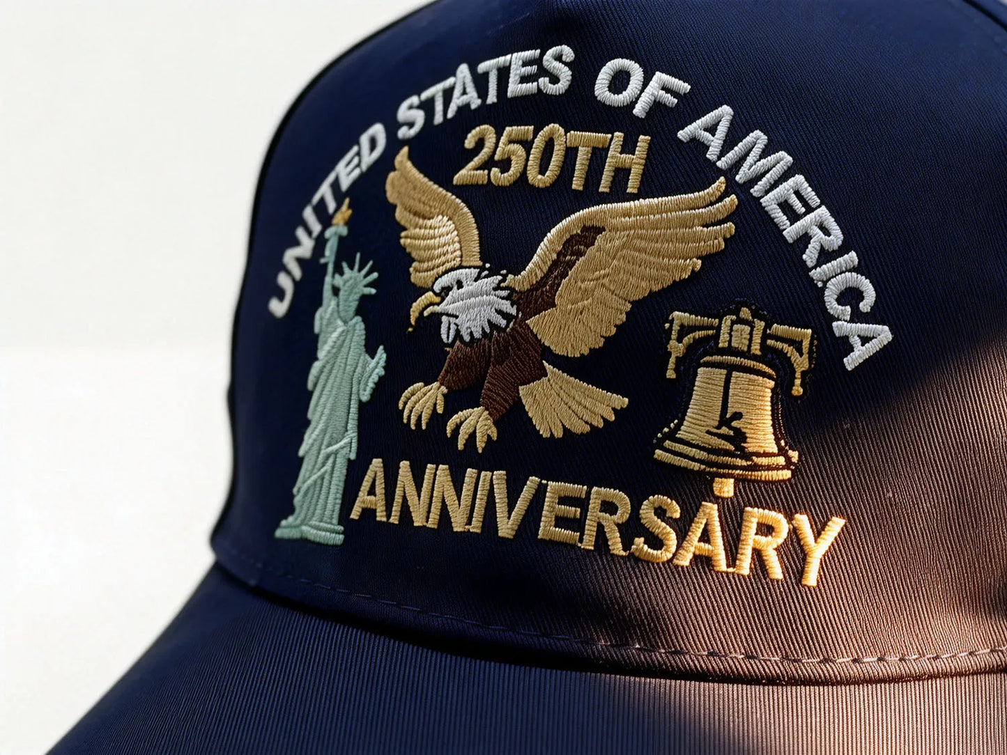 ABLECAP USA 250th Anniversary Hat Embroidered Eagle Liberty Bell Baseball Cap Men Women Patriotic American Flag Snapback Hat