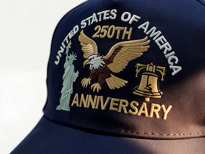 ABLECAP USA 250th Anniversary Hat Embroidered Eagle Liberty Bell Baseball Cap Men Women Patriotic American Flag Snapback Hat