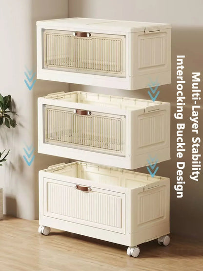 Multilayer Folding Storage Cabinet Multifunction Dustproof Wardrobe Easy-to-Install Closet Organizer for Sundries Locker