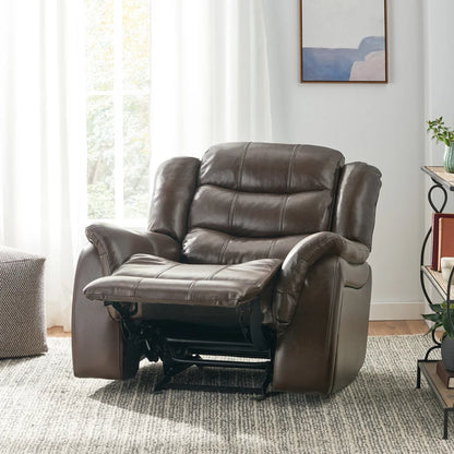 Classic Design, Dark Brown Plush Fabric, Glider Recliner