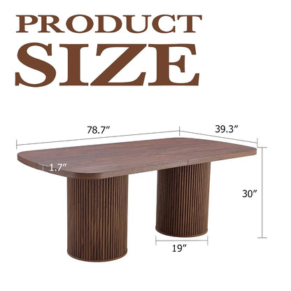 79" Dining Table Set for 8,Large Rectangular Dining Table Set for 8 with Cushioned Chairs,Modern Mid-Century Wood, Custom