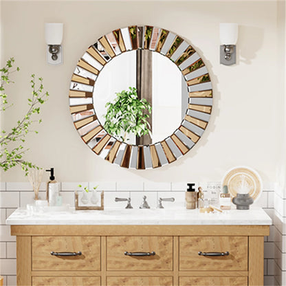 XL Enthusiasm Decor Mirror Wall Accent Mirror 60/80cm Round for Entrance Hallway Bathroom