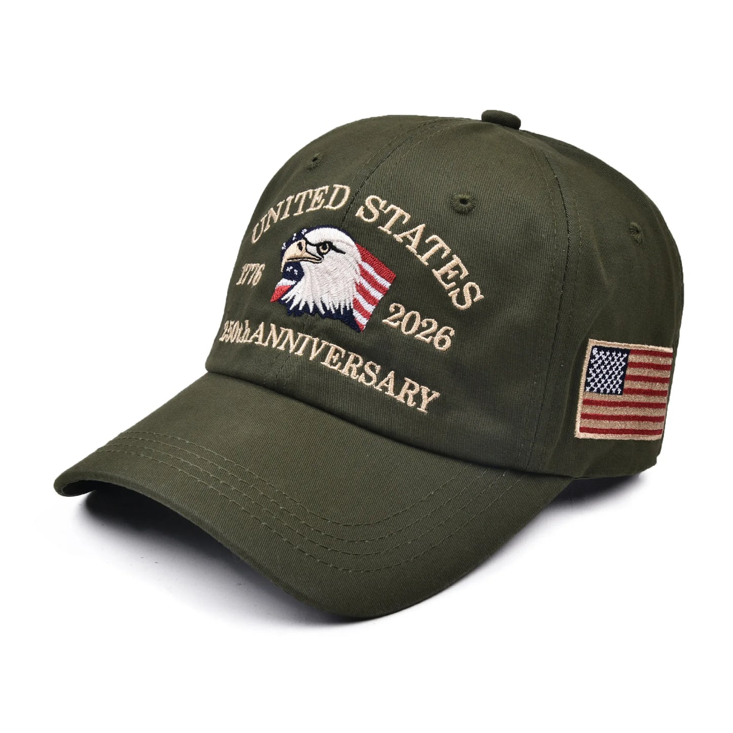 United States 250th Anniversary Baseball Cap - Eagle & Liberty Design, Handmade Embroidery Hat for Men Women, Adjustable