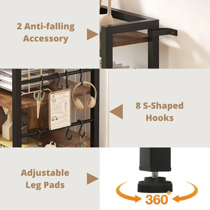 File Cabinet, Filing Cabinet fits Legal/Letter/A4 Size, 2 Drawer Filing Cabinets for Home Office with Lock, Power Strip